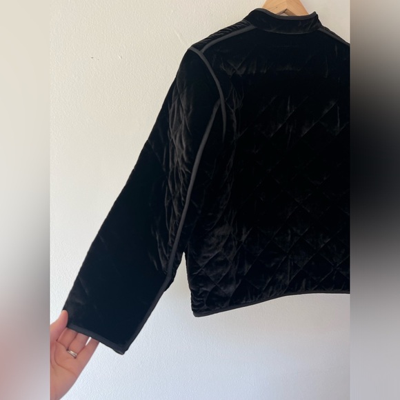 Aritzia‎ Wilfred Lyric Black Velvet Quilted Silk Blend Jacket Size Small - Picture 8 of 10